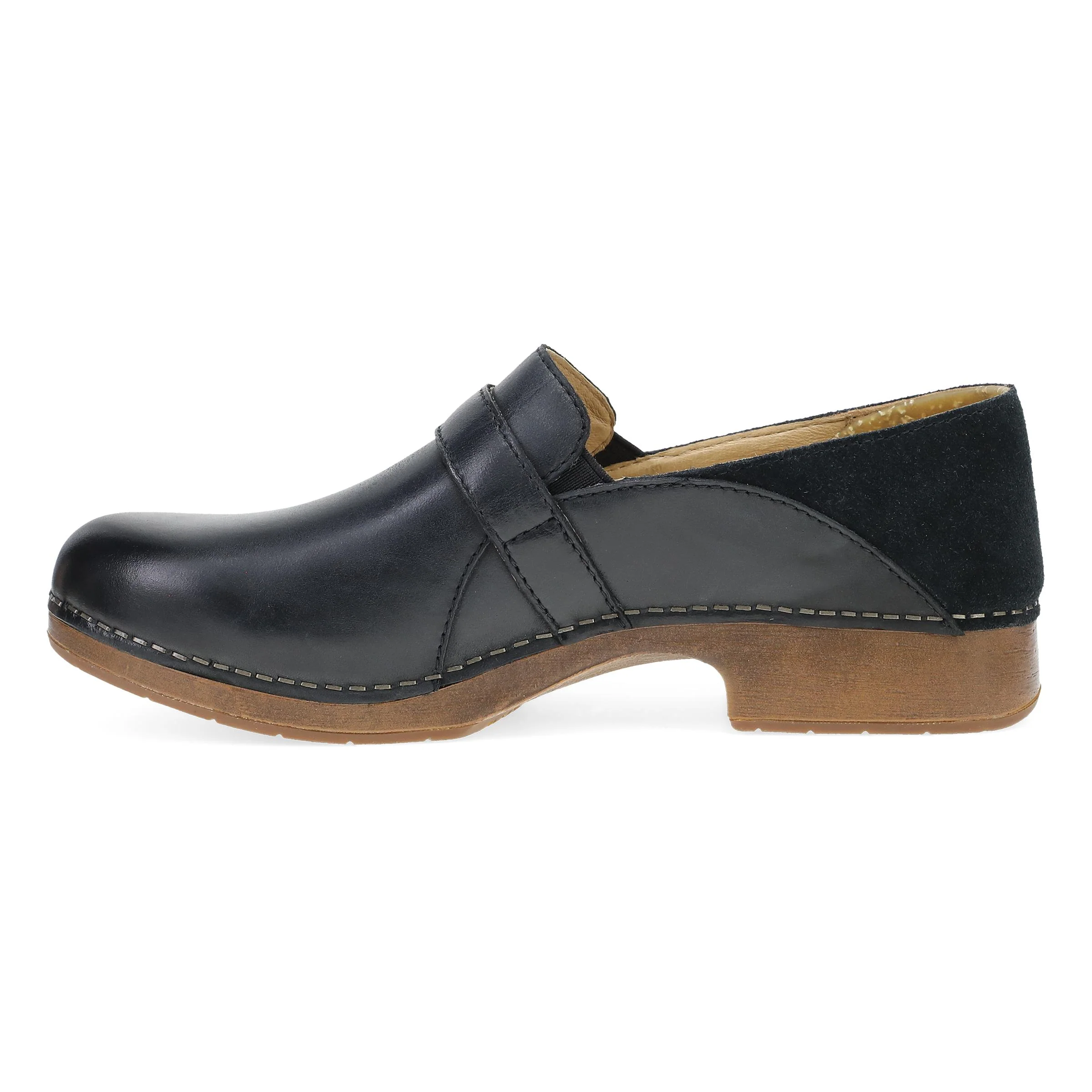 Margaret Black Burnished Calf Clog - Image 3